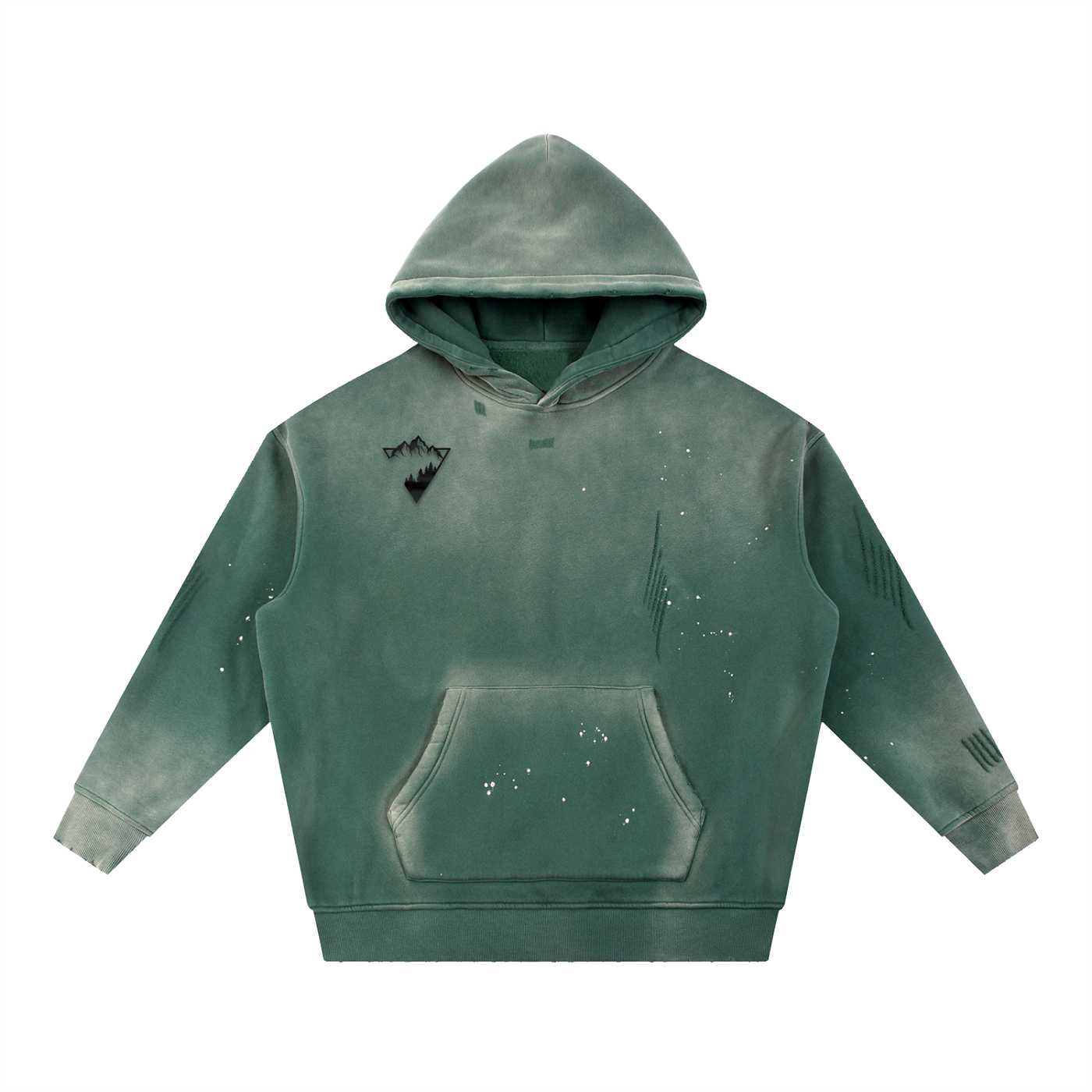 Vintage Washed Frayed Fleece Hoodie