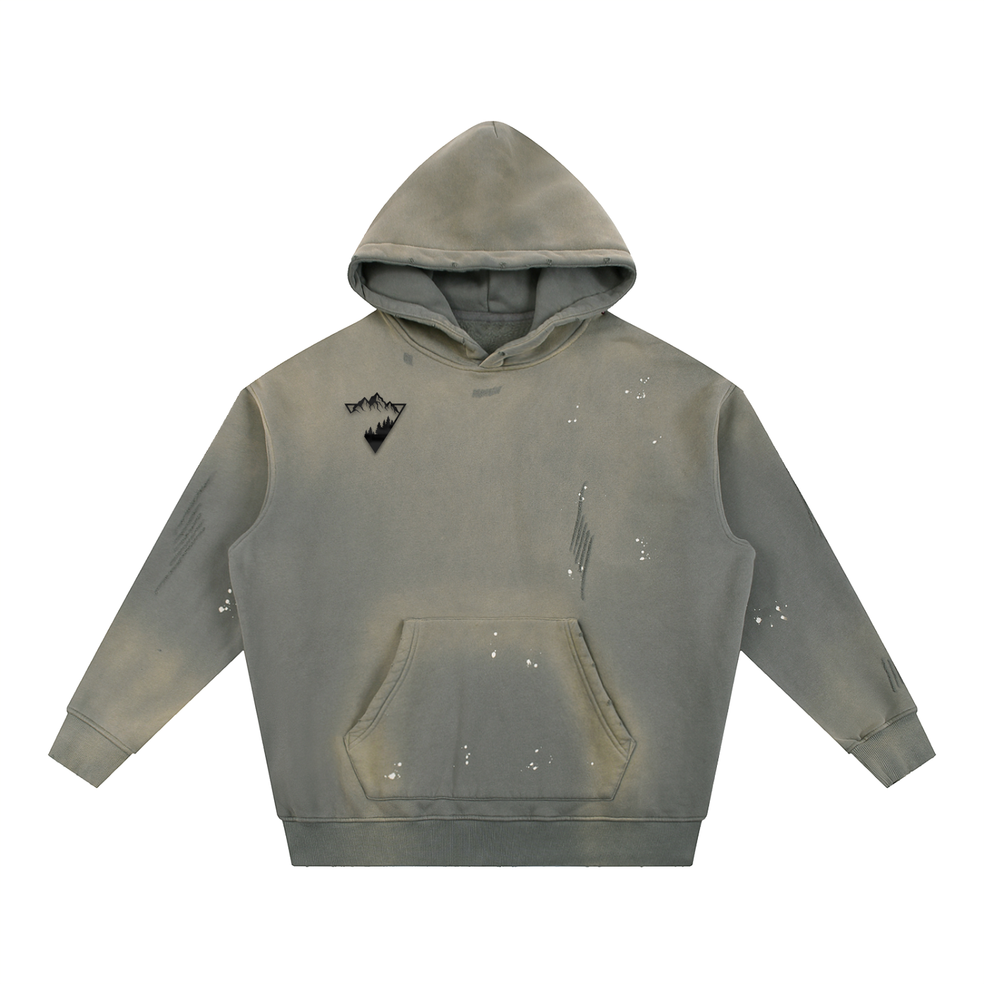 Vintage Washed Frayed Fleece Hoodie