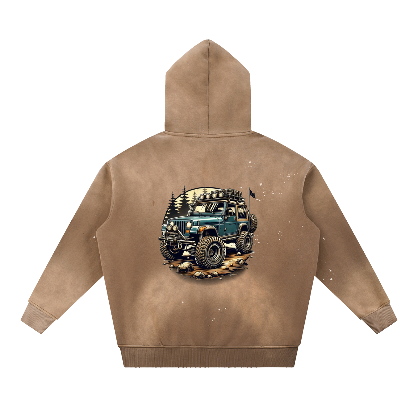 Vintage Washed Frayed Fleece Hoodie