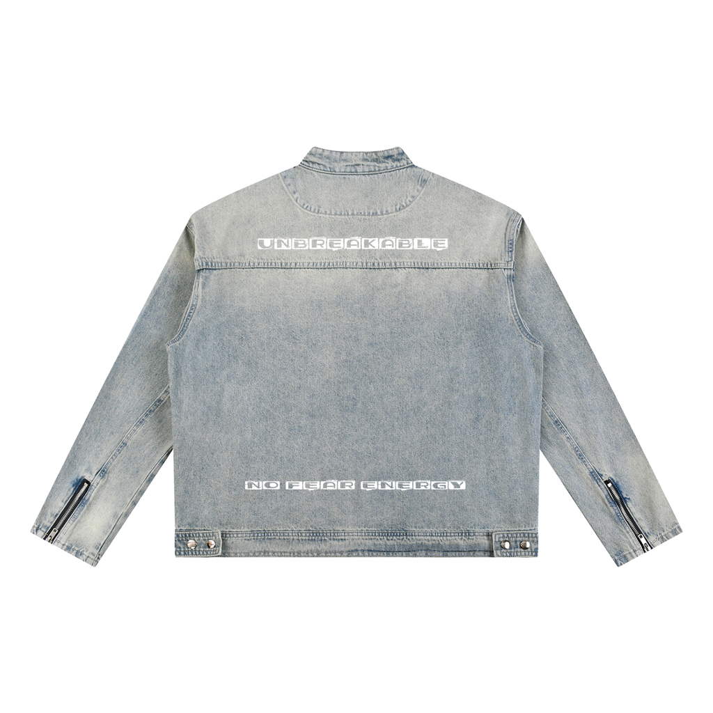 Vintage Wash Zip Denim Jacket