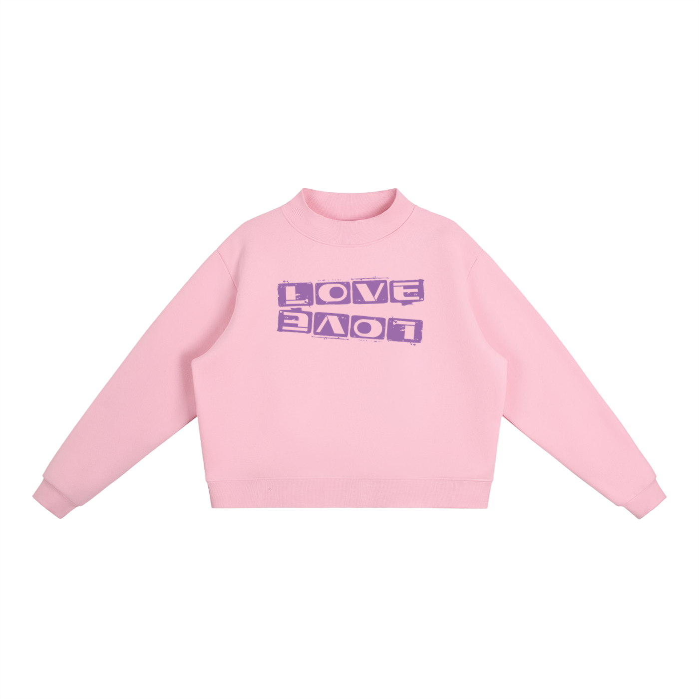 Essential Fleece Mock-Neck Crew Sweatshirt